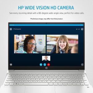 HP Pavilion 15-eh1101AU* Ryzen 5-5500U hexa/8 GB/512 GB SSD/AMD Radeon Integrated Graphics/W10 MSO H & S 2019/Backlit KBD/15.6 FHD Antiglare ultraslim 250 nits/silver/Win 11 Ready